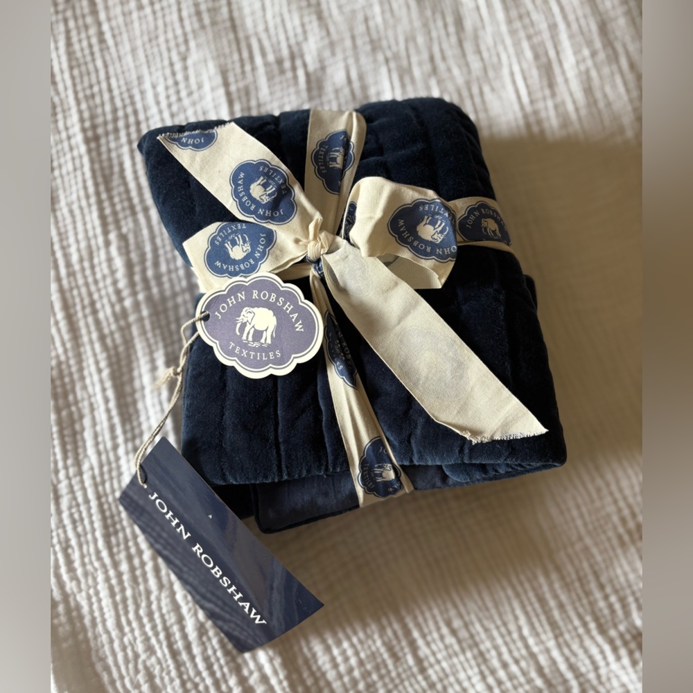 John Robshaw Indigo Cotton Velvet Euro Sham - Picture 4 of 9
